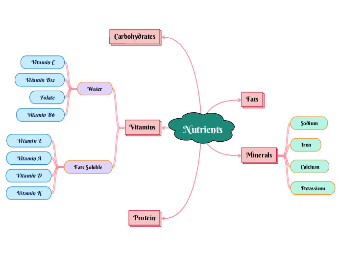 Nutrients Mind Map